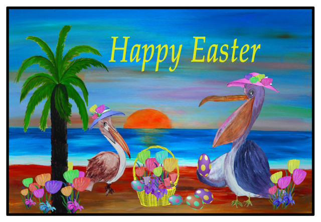 Easter Coastal Home Decor Door Mat, 48 X 72 - Tropical - Doormats - by ...