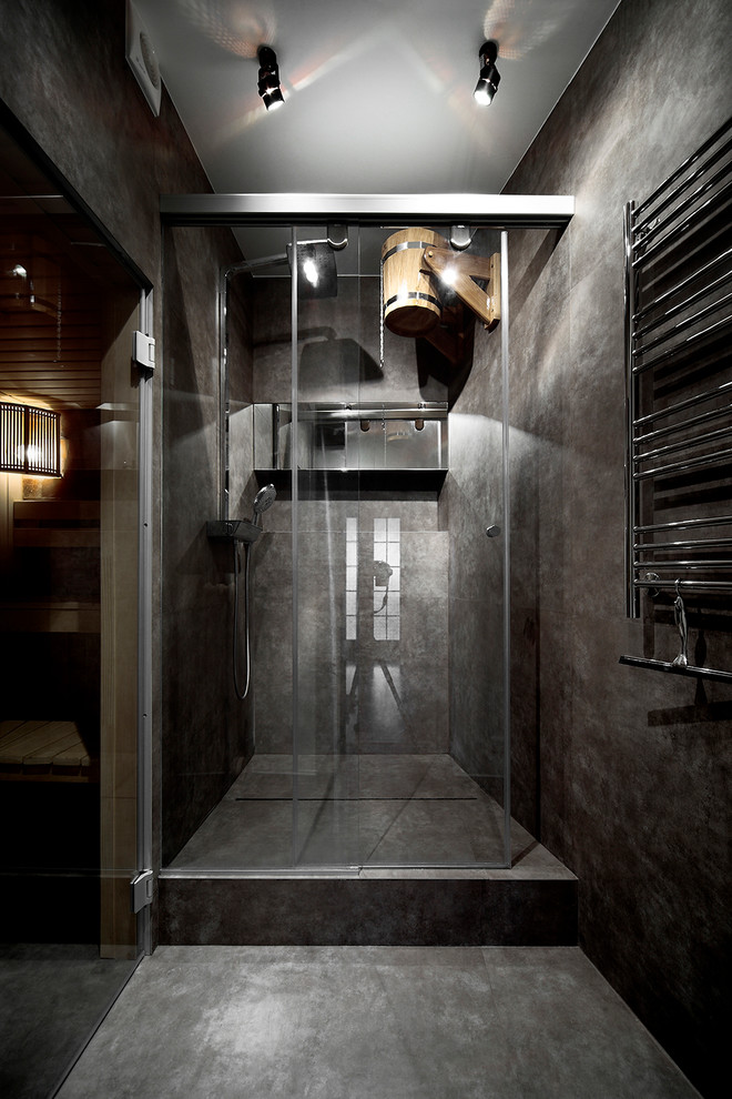 Душевая зона с обливным ведром