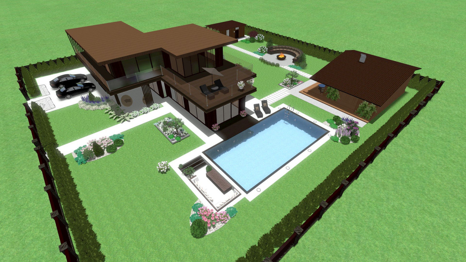 3D ландшафтный проект 1500 руб./сотка + все планы и чертежи