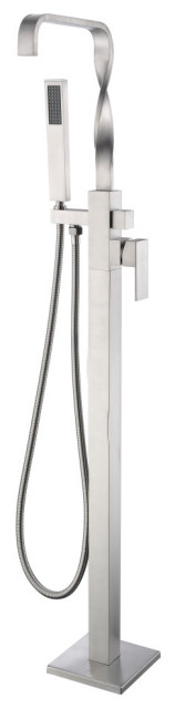Yosemite 2-Handle Claw Foot Tub Faucet with Hand Shower, Brushed Nickel