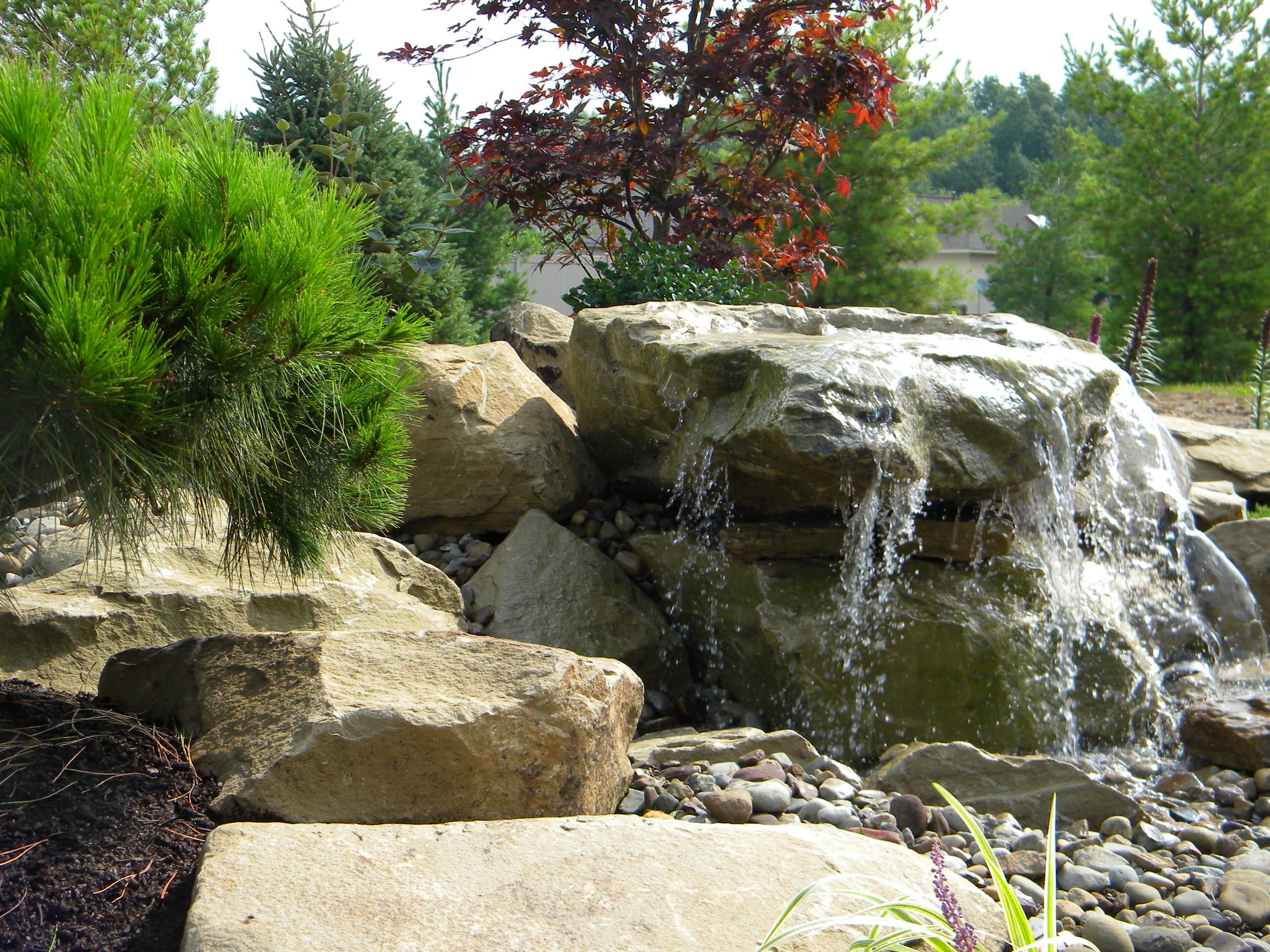 Carved Stone Water Feature