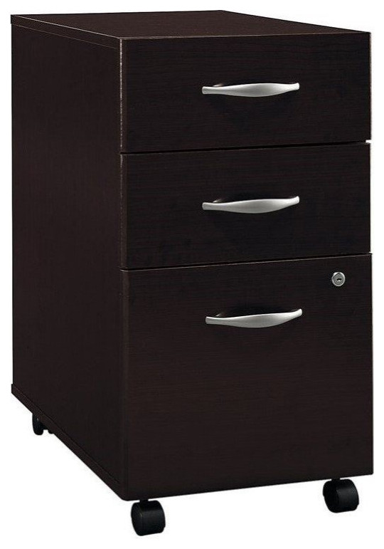 Series C 3 Drawer Mobile File Cabinet in Mocha Cherry - Engineered Wood
