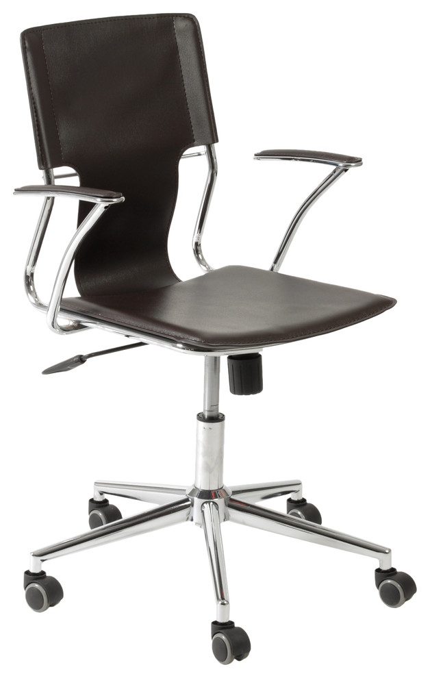 Terry Office Chair-Brown/Chrome