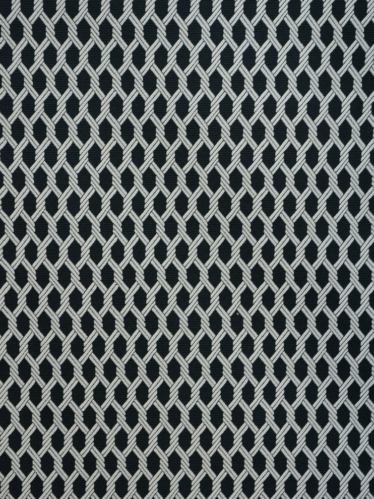 Small Geometric Lattice 4 Upholstery Fabric, Black