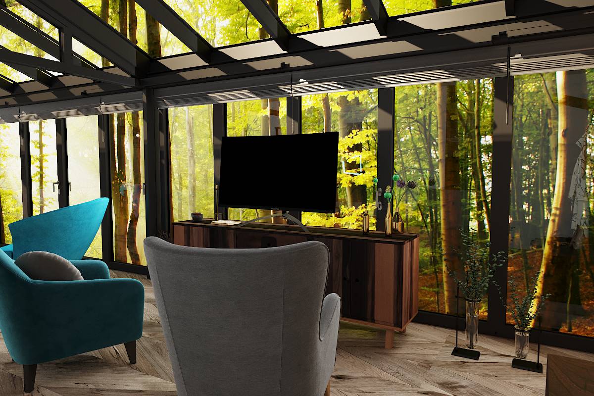 Загородный частный дом, с кухней, одной спальней, и верандой с огромными панорам