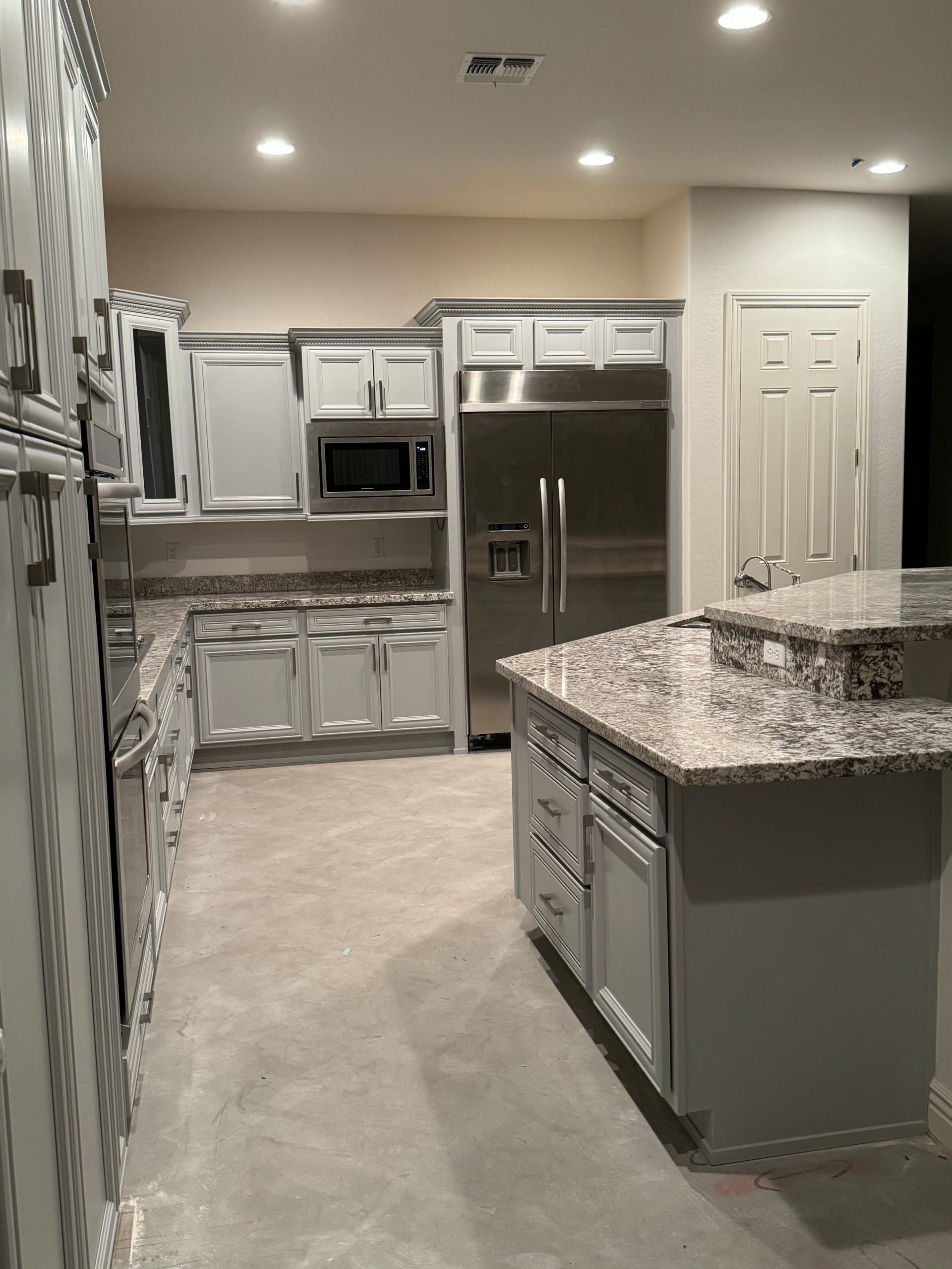 Grey Kitchen Paint with Partial Custom Build
