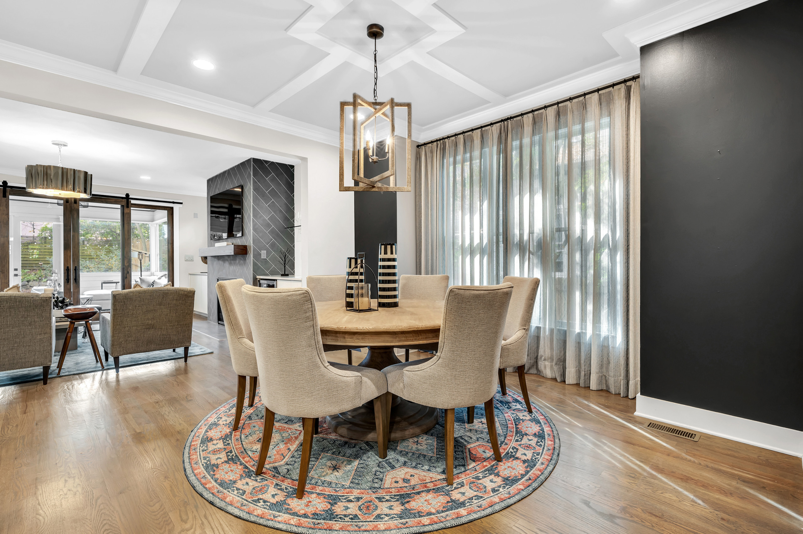 CANDLER PARK FIREPLACE /kitchen island/ main level decor