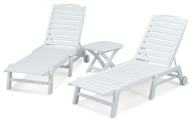 Polywood Nautical 3-Piece Chaise Set - Transitional - Outdoor Lounge