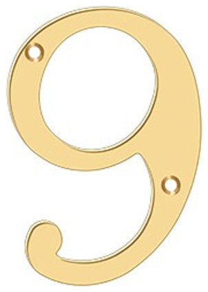 RN6-9 6" Numbers, Solid Brass, Lifetime Brass