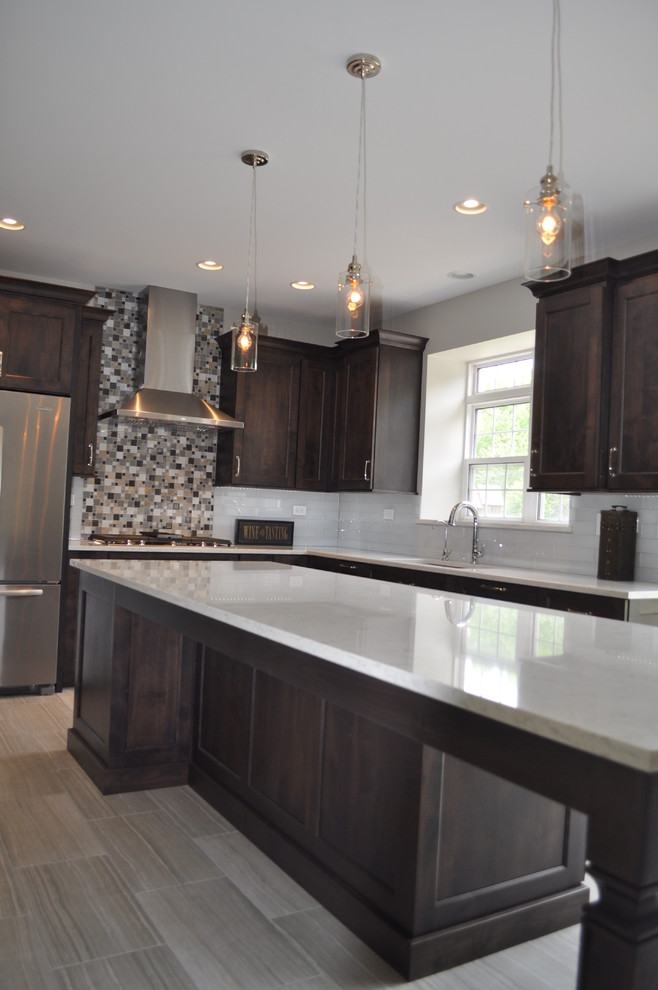 Example of a transitional kitchen design in Chicago