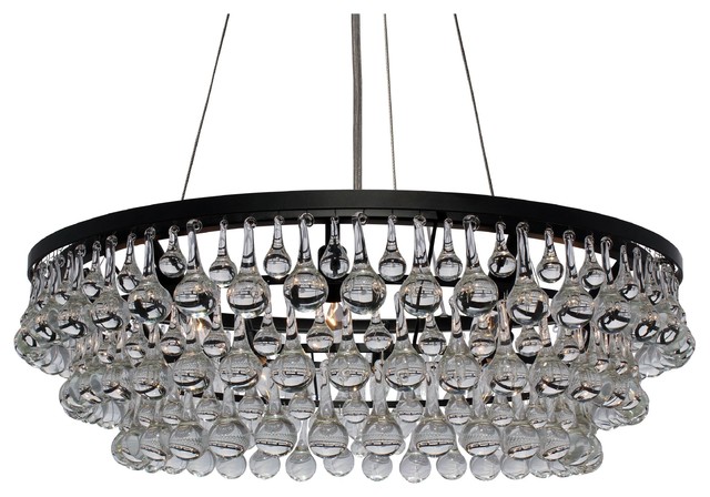 10 Light Glass Drop Crystal Chandelier Black 32 Diameter Contemporary Chandeliers By Chandeliercrystallights Houzz 10 Light Glass Drop Crystal Chandelier, Celeste Tapered Glass Drop Crystal Chandelier Black