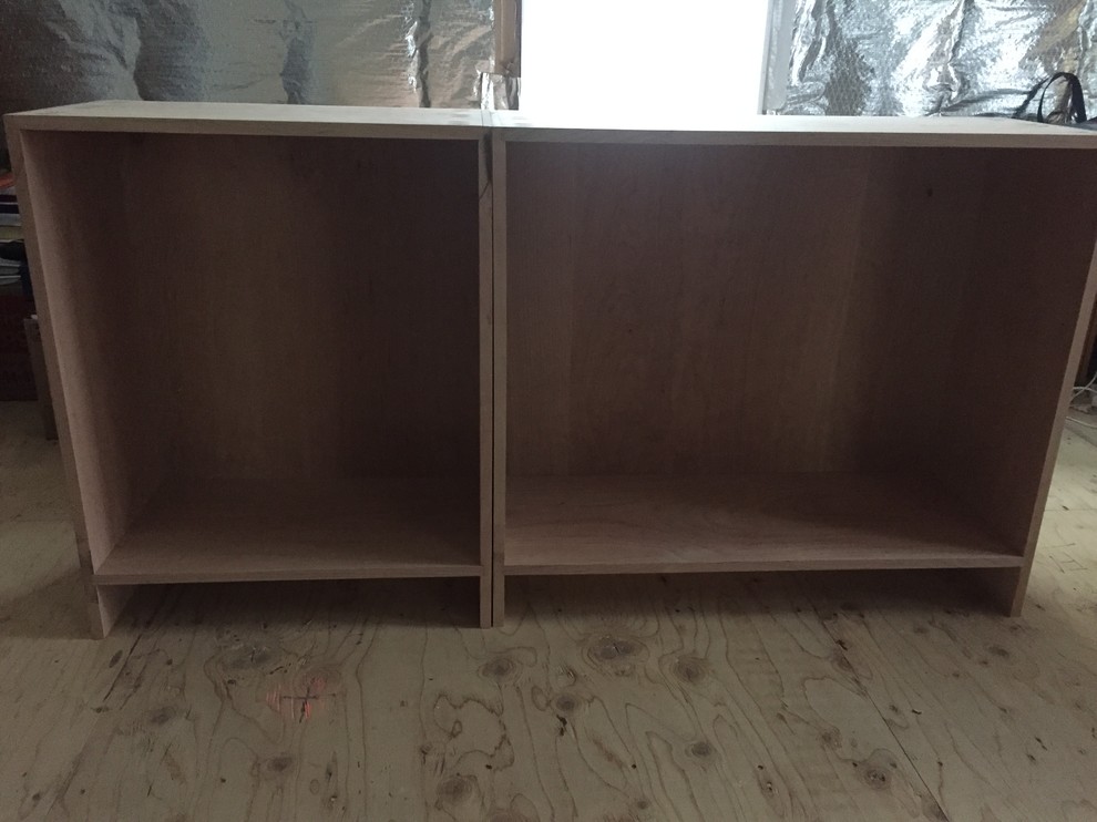 Example of a mid-sized mountain style built-in desk home design design in Baltimore