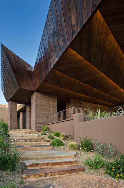 Entry to Front Patio contemporaneo-jardin