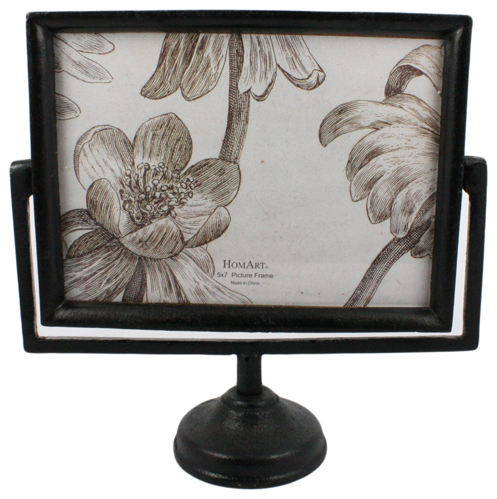 5x7 Jumbo Black Metal Horizontal Pedestal Frame Industrial Picture
