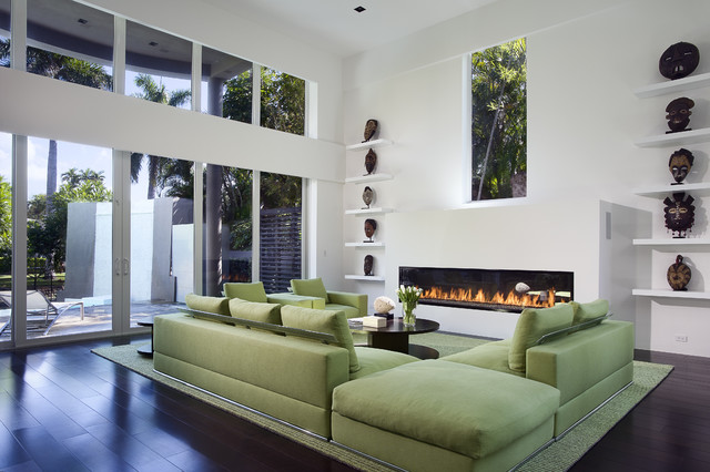 Green Sofa - Contemporary - Living Room - Miami - by Toby Zack Designs