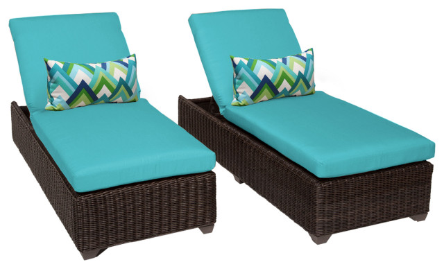 Venice Chaise Set Of 2 Outdoor Wicker Patio Furniture Tropical Outdoor Chaise Lounges By Design Furnishings