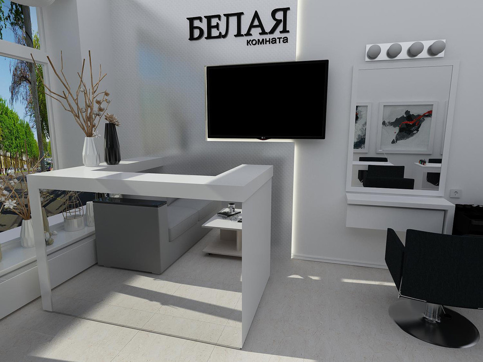 Интерьер парикмахерской "Белая комната"