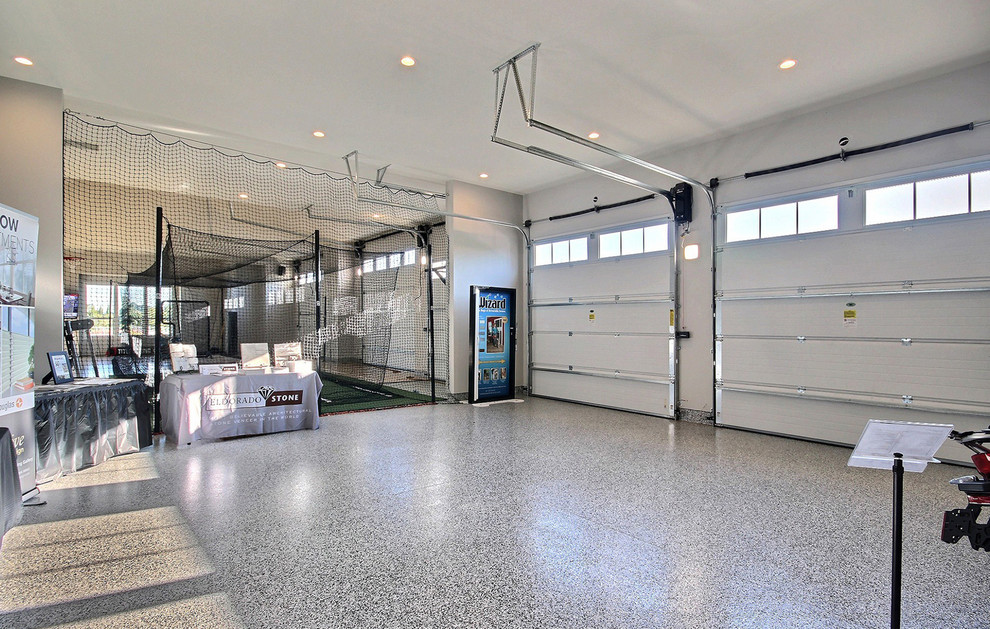 This is an example of an expansive country attached four-car garage in Portland.