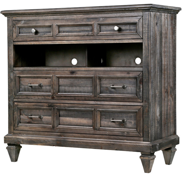 Magnussen Calistoga Media Chest Weathered Charcoal Traditional