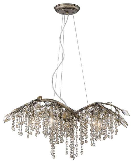 Autumn Twilight 6-Light Chandelier, Mystic Gold