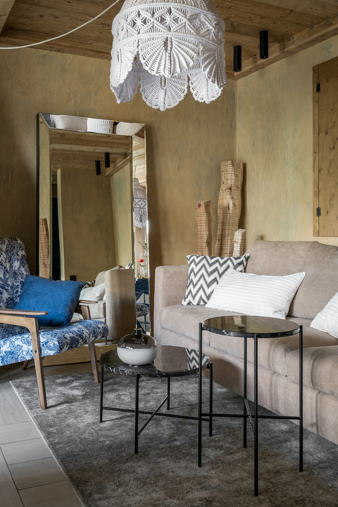 Кухня-гостиная в сланце и кружевах