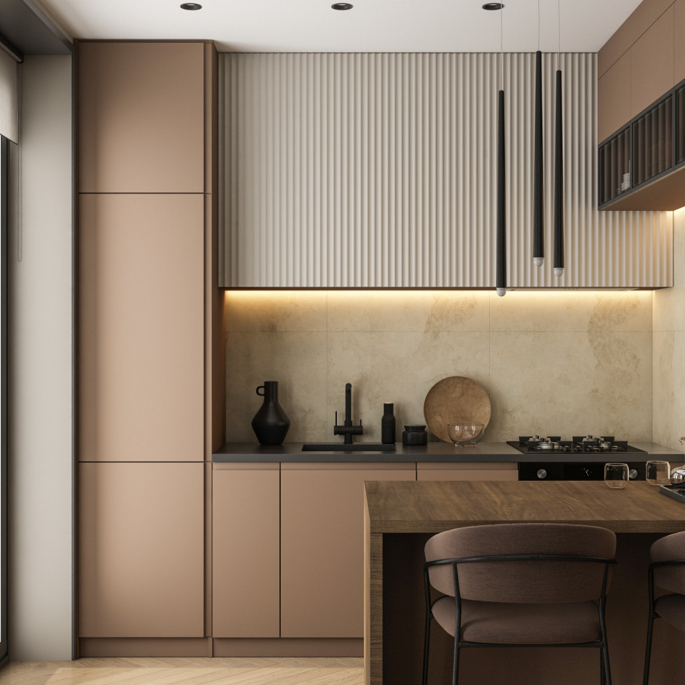 Гостиная и кухня в таунхаусе (Москва)