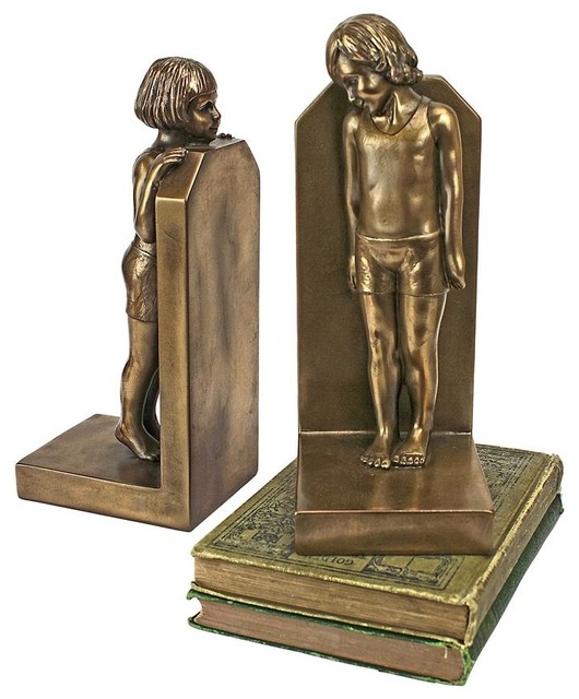Simplictiy Art Deco Bookend Set Contemporary Bookends by