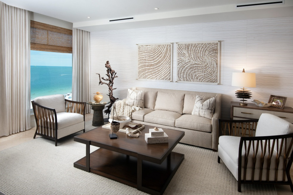 Naturally Curated - Beach Style - Living Room - Miami - by Little Palm ...