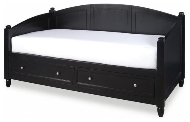 Hawthorne Collections Wood Storage Daybed In Black Transitional