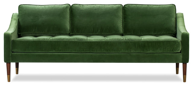 Brando Leather and Fabric Sofa, Grass