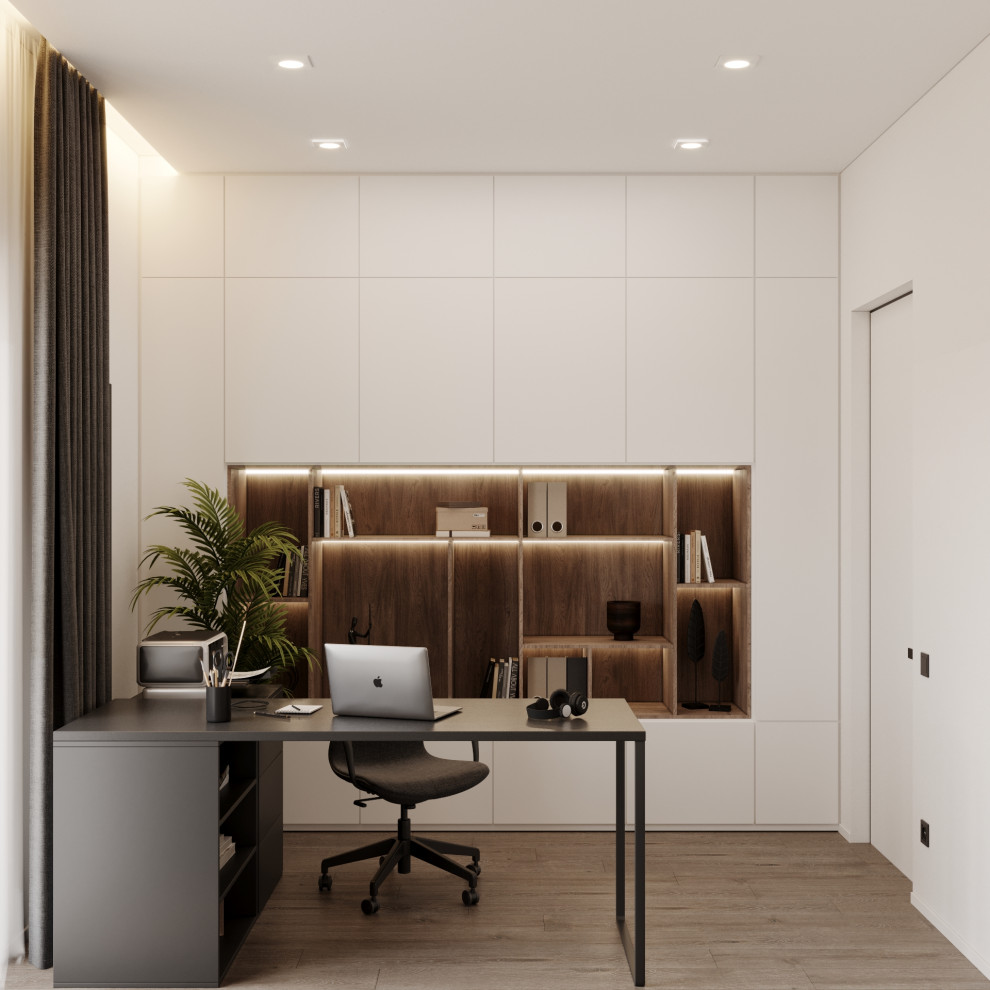 Визуализация кабинета и санузла в коттедже в д. Конохово