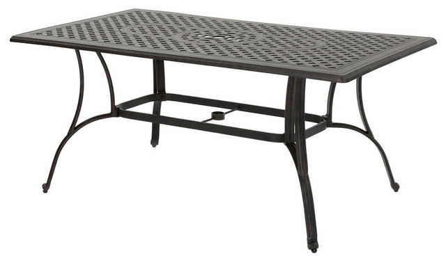 Gdf Studio Fonzo Outdoor Bronze Cast Aluminum Rectangular Dining Table Only Gdf Studio Fonzo Outdoor Bronze Cast Aluminum Rectangular Dining Table Only