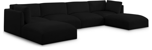 Ease Polyester Upholstered U-Shaped Modular Sectional, 4 Piece: 2 ...