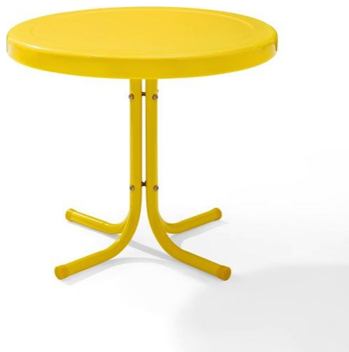 Griffith Outdoor Metal Side Table Bright Yellow Gloss Transitional