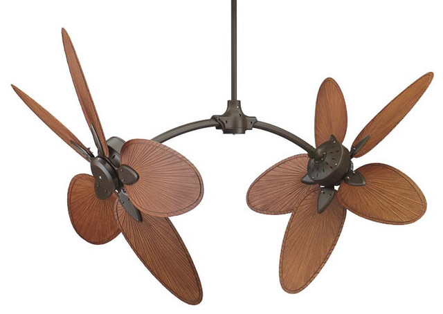 Caruso Fan Oil Rubbed Bronze 18 Woven Bamboo Blades Tropical