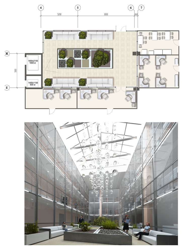 Дизайн интерьеров в составе мультифункционального центра. Эскизный дизайн-проект
