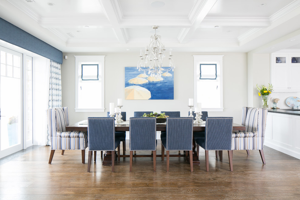 Example of a transitional dining room design in Orange County