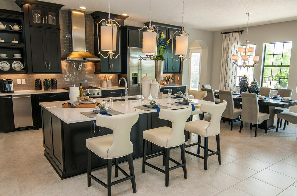 Example of a transitional kitchen design in Orlando