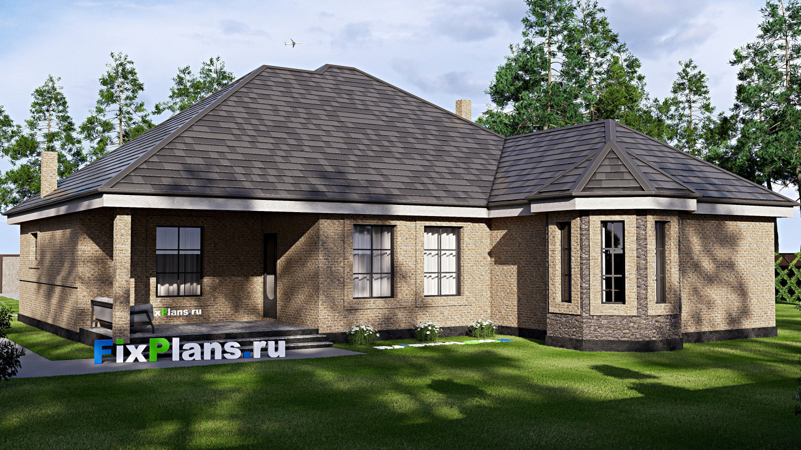 Проект одноэтажного дома 17х27м S274м2 F-17189