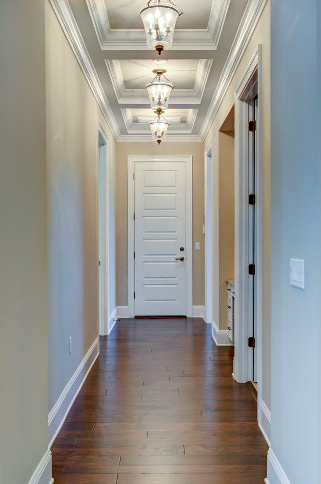 Inspiration for a small traditional hallway in Orlando with beige walls.