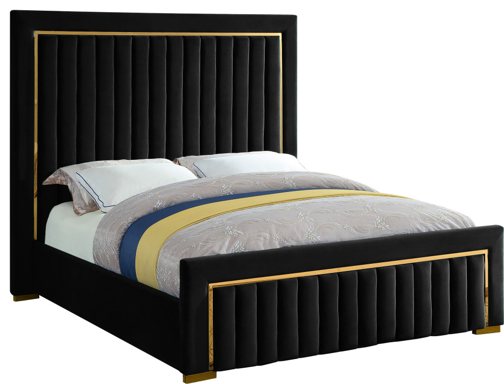 Dolce Velvet Bed - Contemporary - Panel Beds - by Meridian Furniture