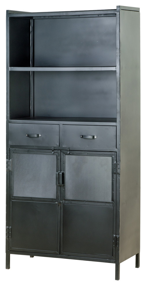 Black Metal Industrial Bookcase Eleonora Heidi Industrial Bookcases by Dutch Furniture