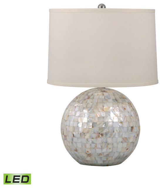 Dimond Curved Block Solid Wood Led Table Lamp Natural