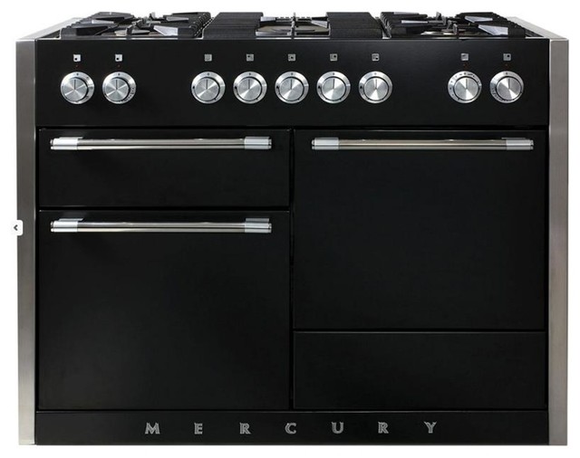 48" Aga Mercury Multiple Oven Dual Fuel Range, Matte Black