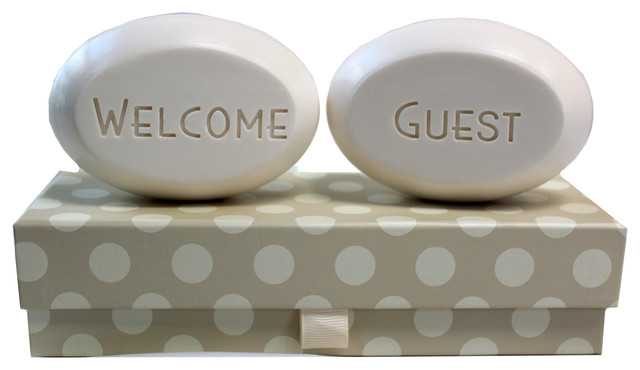 "Welcome" and "Guest" Soap Bars, Bamboo Birch