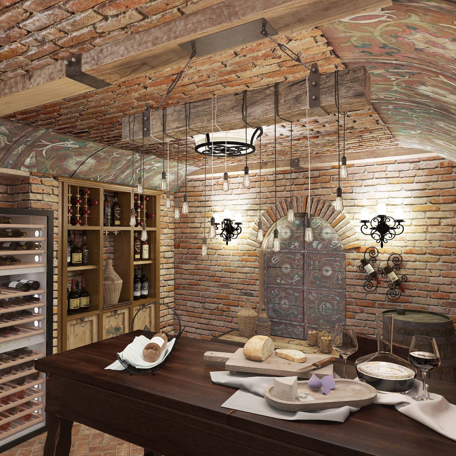 Проект. Интерьер подвала дома (70 м кв)