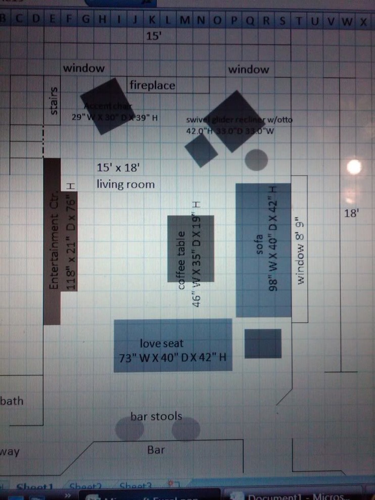 Scale of furniture for living room? | Houzz Forum