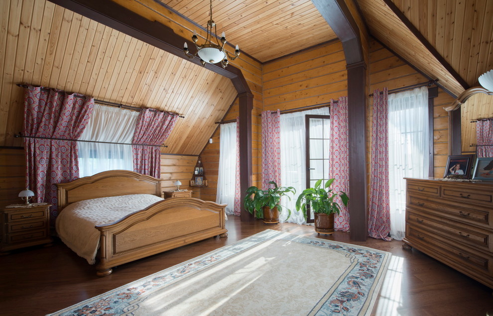 Inspiration for a rural bedroom in Moscow.