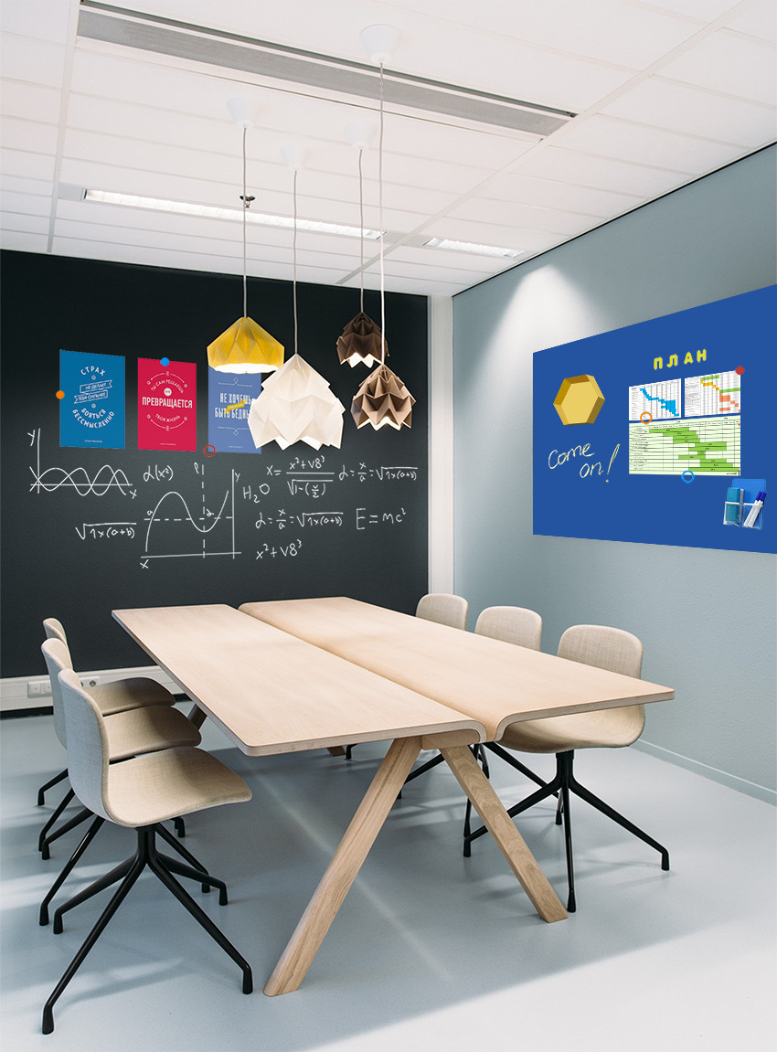 Магнитно-меловые/маркерные обои  Uniwall  для интерьера офисов