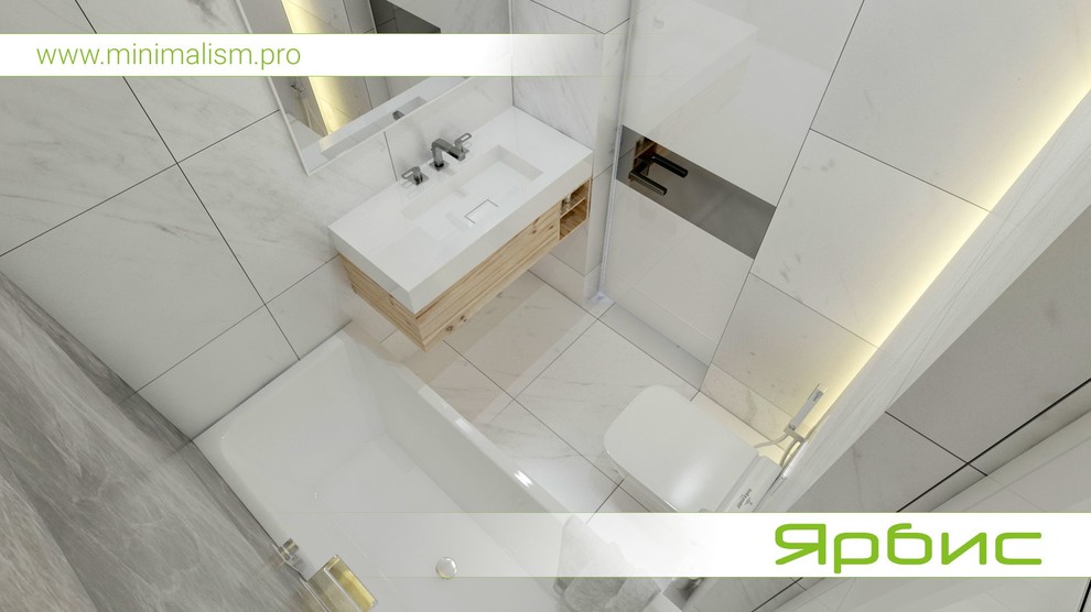 Дизайн санузла с прачечной в стиле минимализм